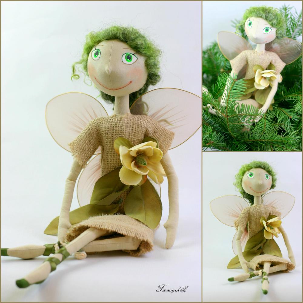 Cloth Doll Fairy Fly - Gift For St. Patrick's Day - Ready To Ship