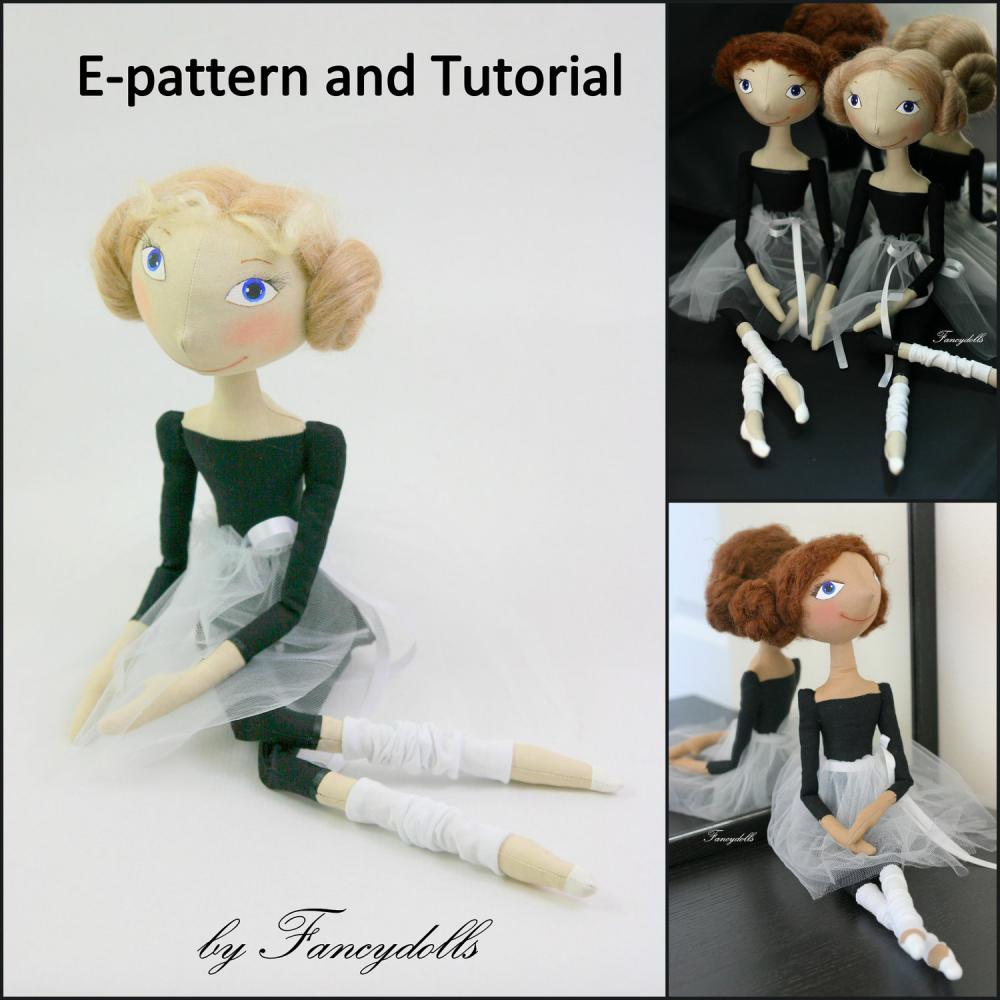 Cloth Doll Sewing Pattern & Tutorial Little Ballerina Pdf Diy